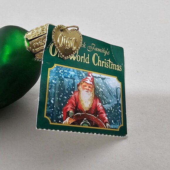Old World Christmas Pickle Ornament 3" blown glass green holiday 1990s nostalgia - Picture 3 of 7